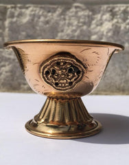 Butter lamp - Copper with Auspicious Symbols